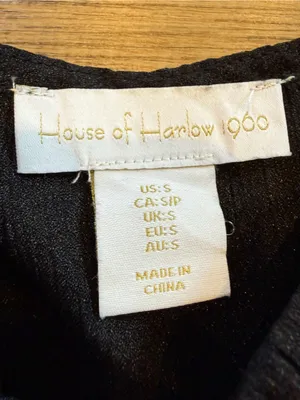 House of Harlow 1960 Black Ruffled Tie-Front Coquette Camisole S thumbnail 4