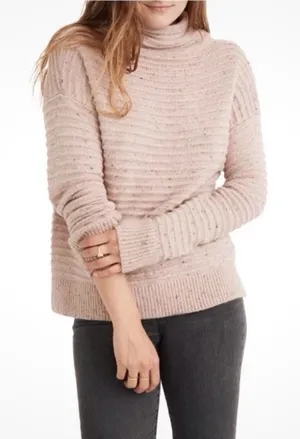Madewell Women’s Belmont Mock Neck In Donegal Blush Sweater Size L‎ thumbnail 1