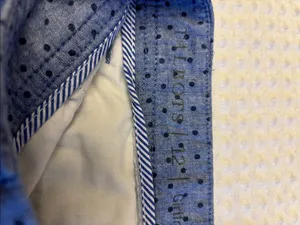 Talbots Girlfriend Chino Shorts Size 12 Light Blue Navy Polka Dot Classic Preppy thumbnail 3