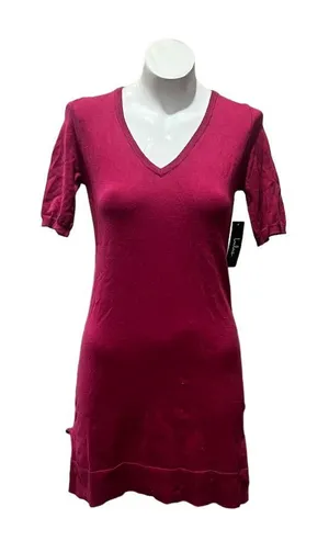 Lulus Women's XS Pink Half-Sleeve Sweater Dress V-Neck Knit thumbnail 1