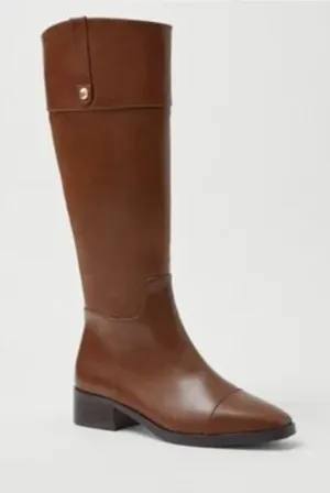 Ann Taylor Ladies Equestrian Tall Riding Boots NEW Size 9 Leather Pecan Brown thumbnail 1
