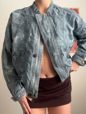 Free people Distressed Lightweight Blue Denim Jacket - Women's medium thumbnail 1