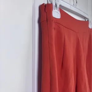 ZARA Orange Wide Leg Pants XS High Rise Flowy Polyester Casual Chic Women Capsul thumbnail 12