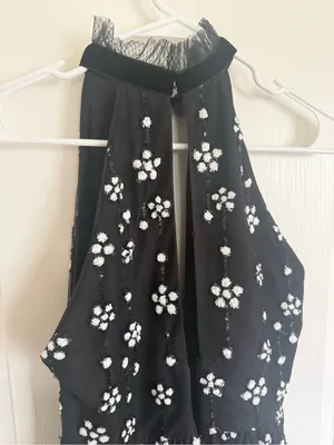 Alexis Poppy Sequin Floral High Neck Mini Dress thumbnail 10