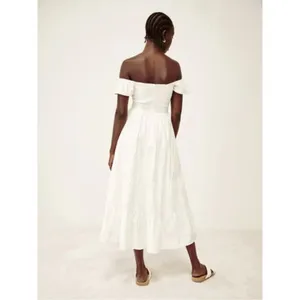 Reformation White Derek Off The Shoulder Midi Dress NWT‎ thumbnail 2