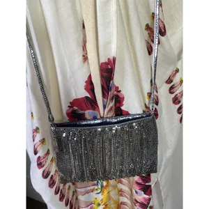 Whiting and Davis Mesh Bag. Silver Mesh Purse Vintage Gorgeous Crossbody thumbnail 2