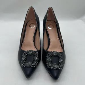 Journee Collection Heels 6 1/2 Black Rhinestones‎ Pointed Toe Career Formal NEW thumbnail 2