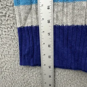 NWT Aeropostale Striped V Neck Knit‎ Sweater Angora Rabbit Retro Y2K Women Small thumbnail 7