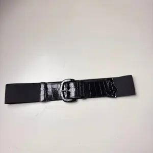 Black Croc-Embossed Stretch Buckle BeltFashion Accessory Sz S thumbnail 8