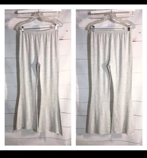 Forever 21 Raw cut flare fleece lined sweatpants Lounge Pant Light Gray M thumbnail 4