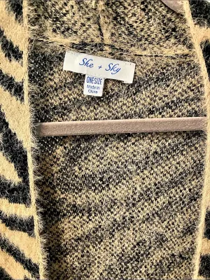 She + Sky Zebra Animal Print Long Cardigan Brown & Black thumbnail 5