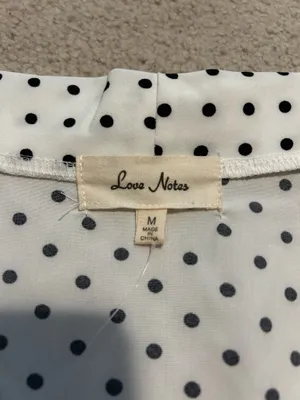 Love Notes Button Down polka dot shirt thumbnail 2