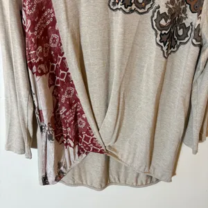 Desigual Patchwork Long Sleeve Top Graphic Print Size‎ Small thumbnail 3