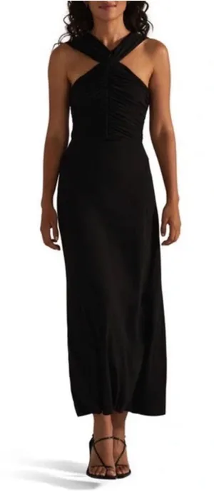 Favorite Daughter Vivien Ruched Black Maxi Dress Formal Cocktail Size Medium thumbnail 1