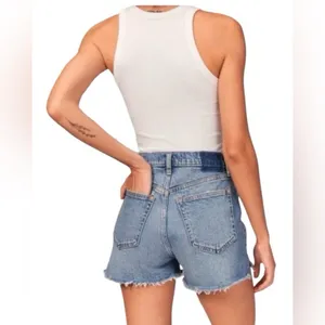 Curve Love Abercrombie & Fitch Crossover Waist High Rise Mom Shorts thumbnail 3