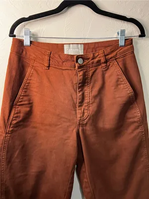 Everlane Utility Barrel Pants Rosewood Terracotta High Rise Wide Cropped Pants thumbnail 3