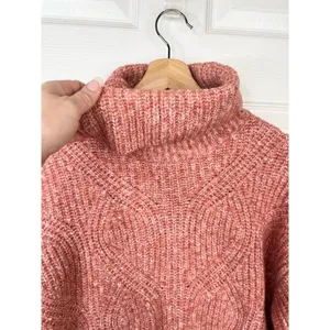 Caslon Pink Mauve Cable Knit Long Sleeve Turtleneck Sweater Size Small thumbnail 3