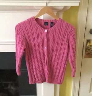 Gap Vintage Cable Knit Cardigan Sweater Pink - Sz S thumbnail 1