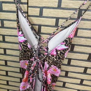Victoria’s Secret‎ Leopard Floral Lace Up One Piece Swimsuit Size Medium thumbnail 6