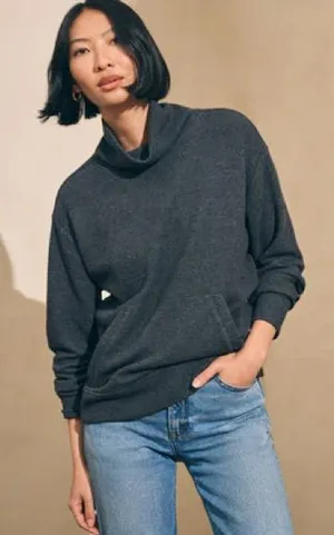 Faherty Surf Waffle Pullover -‎ Ash Heather Womens Size S thumbnail 1