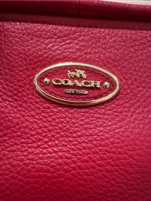 Coach Ellis Tote 33961 Red Pebbled Leather Gold Hardware thumbnail 8