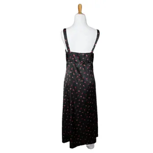 Altar'd State Black Sexy Red Floral Slip Dress Lace V neck Maxi Size Medium thumbnail 5