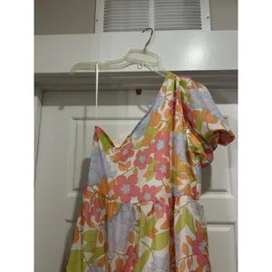 J. Marie one shoulder midi floral dress Sz Medium Wedding Brunch Garden Party thumbnail 9