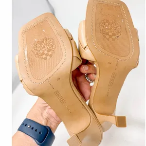Vince Camuto Brelanie Tan Leather Woven Braided Strap Mule Sandal NEW, Size 8 thumbnail 6