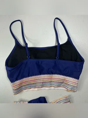 Women’s Navy Blue 2-Piece Bikini Set High-Waisted Swimwear Size M thumbnail 5