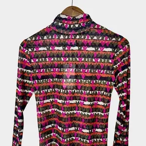Emily Lovelock‎ MIRI Mesh Tulle Tee Pink XS Heart Print Y2K Valentines Day NWT thumbnail 10