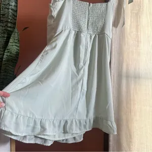 Abercrombie & Fitch Ruffle Mini Dress Babydoll Mint Green Preppy Pastel‎ Size M thumbnail 7
