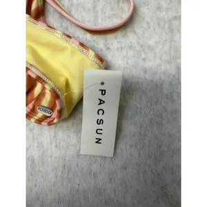 PacSun Netflix Outer Banks Striped Underwire Bikini Top Pink Yellow XL‎ 0669-089 thumbnail 6