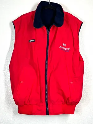 vintage Columbia 1995 Women's Team Americas Cup Reversible Vest Sailing Nautical thumbnail 1