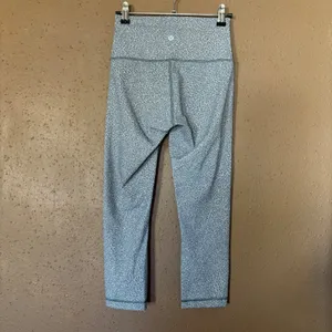 Lululemon Wunder Under High-Rise Crop 21 Grey White Crackle Print Leggings 4 thumbnail 3