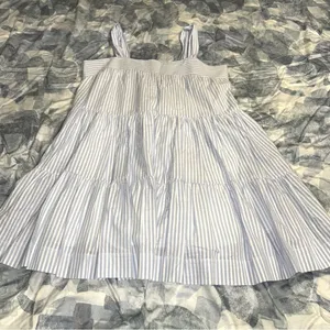 MINKPINK Blue and White Yasamin Cotton Tiered Mini Dress thumbnail 7
