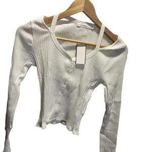 Lush Off White Ribbed Knit Cutout Shoulder Button Front Cardigan Y2K New S‎ thumbnail 2
