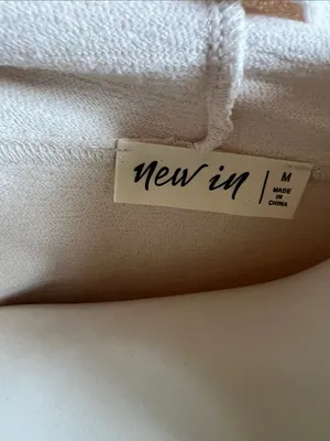 new in Relaxed Hooded Pullover Sweatshirt in Light Cream with pockets thumbnail 2