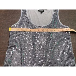 Express Y2K Sequin Tank Top Gray Sleeveless Party Club 2010 Small Going Out thumbnail 7