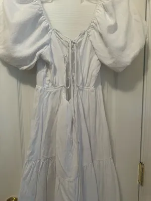 Altar’d State White Puff-Sleeve Maxi Dress thumbnail 10