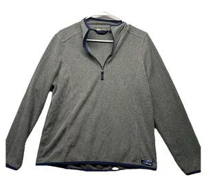 L.L. Bean Fleece Quarter Zip Pullover Sweater Jacket Women Size M #502183 Gray thumbnail 1