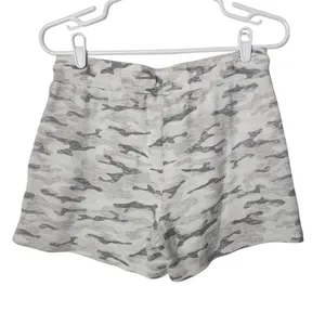 Rachel Zoe Gray Camouflage Waffle Knit Drawstring Lounge Casual Shorts Medium thumbnail 2