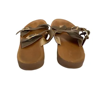Top Moda Pleather Double Buckle Slip-On Footbed Slides thumbnail 8