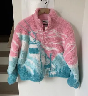NWT Anthropologie Beach Riot Leona Slopes Fleece Sherpa Pullover in Pink thumbnail 1