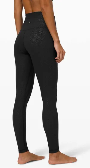 Lululemon Align Lattice Work Embossed Leggings in Black thumbnail 1