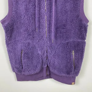Artisans Vest XXL‎ Purple Plush Fleece Sleeveless High Neck Drawstring thumbnail 3