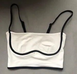 Alo Yoga Airbrush Streamlined Bra Tank Ivory/Black XS thumbnail 3