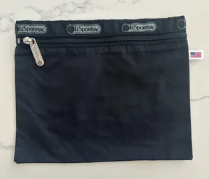 LeSportsac Zip Logo Cosmetic Pouch Makeup Bag in Black Small thumbnail 1