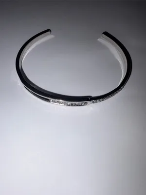 Silver Crystal Accent Cuff Bracelet thumbnail 4