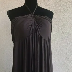 Maternal America Womens Dress Sz XL Brown Halter Long Maternity‎ NEW thumbnail 3