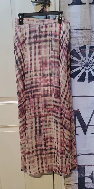 Decree Pink and Black Plaid Maxi Skirt thumbnail 1